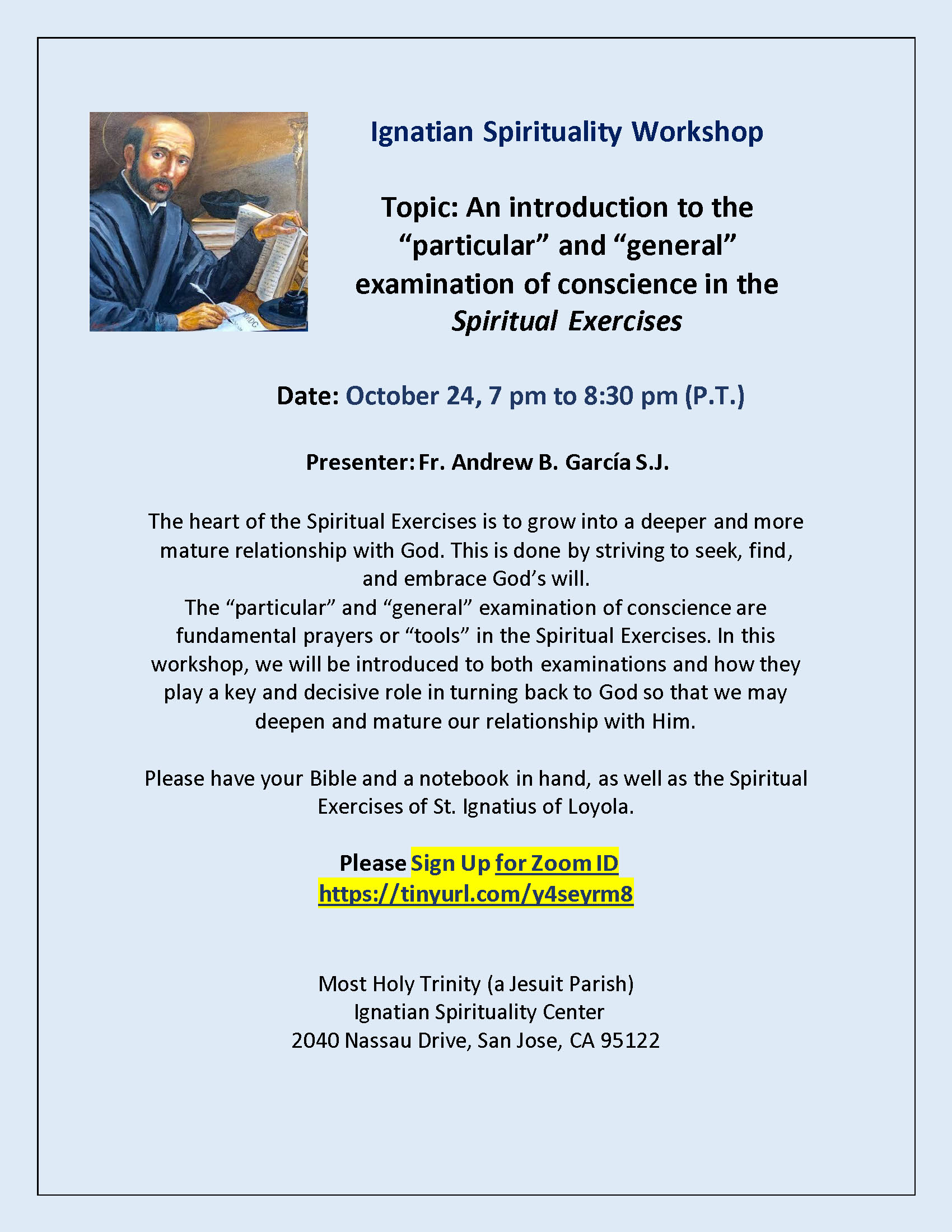 Ignatian Spirituality Workshop - Diocese of San Jose